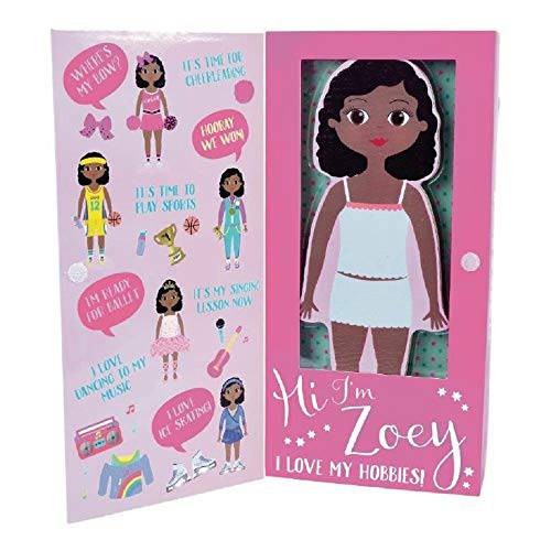 Floss & Rock Zoey Magnetic Dress Up Doll 24 PC Playset- Wooden Educational Shape Sorting Game - Talent Show Scene Book for Toddlers- S.T.E.M. Ages 3+ Montessori Toys-Preschool Creativity Set