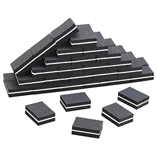 50 Pcs Mini Buffers for Nails 180/100 Grit Buffer for Acrylic Nails for Nail Care(Black)