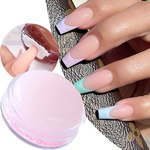 Silicone Nail Stamper, Nail Art Stamper, Clear Jelly Stamper for Nails, Pink Silicone Jelly Head French Tips Manicure Tools for Nail Arts DIY Nail Decoration Accessories