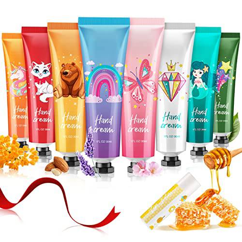 Hand Cream Gift Set, 8 Packs Small Hand Lotion Travel Size with Lip Balm, Ideal Christmas Gift for Women, Wife, Mother, Grandma,Teacher, Clients