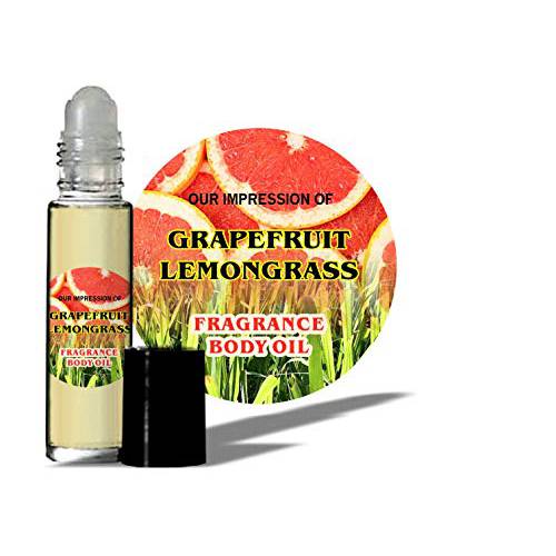 MoBetter Fragrance Oils’ Impression of Grapefruit Lemongrass Perfume Cologne Fragrance Body Oil 1/3 oz roll on Glass Bottle