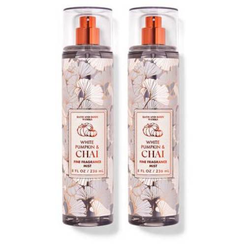 Bath and Body Works WHITE PUMPKIN & CHAI Fine Fragrance Mist - Value Pack Lot of 2