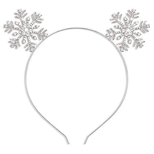 Christmas Headbands Xmas Rhinestone Snowflake Hairbands Crystal Merry Christmas Crown Hair Hoop Reindeer Antlers Tiara Headpiece Holiday Party Decoration