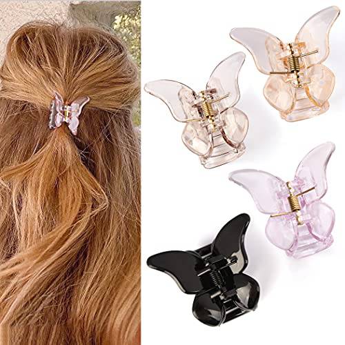 Canitor Small Hair Clips 1.9 Butterfly Hair Clips Hair Claw Clips Claw Clips for Thin Hair Mini Hair Clips Butterfly Hair Claw Clips Cute Hair Clips for Women Ponytail Hair Clips for Thin Hair
