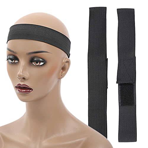 MLONDHSU 2PCS Elastic Bands for Wigs, Lace Melting Bands, Edge Scarf/Edge Wrap to Lay Edges, Edge Saver Band, Wig Grip Bands, 23 x 1.4