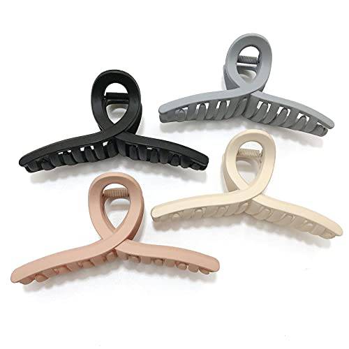 Nalodu 4.3 Inch Hair Claw Clips Large No Slip Big Matte Jaw Butterfly Clip for Thin Fine Thick Hair Women and Girls, 4 Pack
