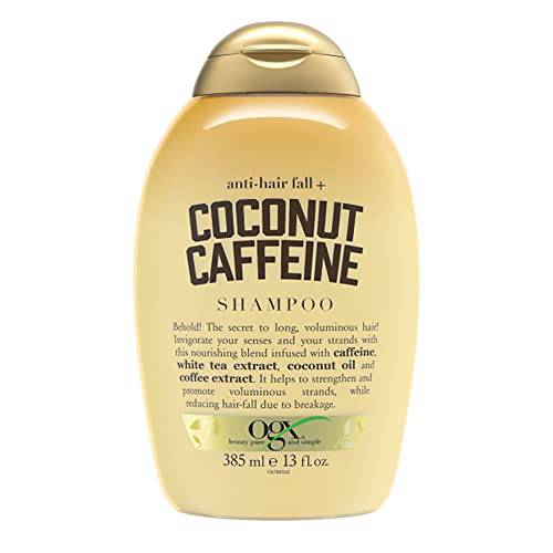 OGX Anti-Hair Fall + Coconut Caffeine Strengthening Shampoo with Caffeine, Coconut Oil & Coffee Extract, 13 Fl Oz