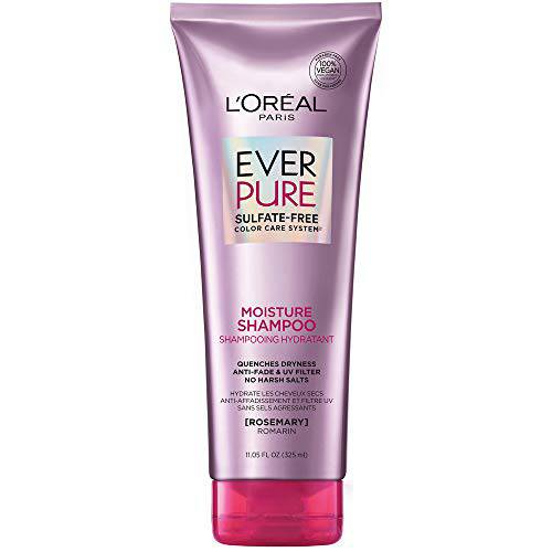 L’Oreal Paris EverPure Moisture Sulfate Free Shampoo for Color-Treated Hair, Rosemary, 11 Fl Oz