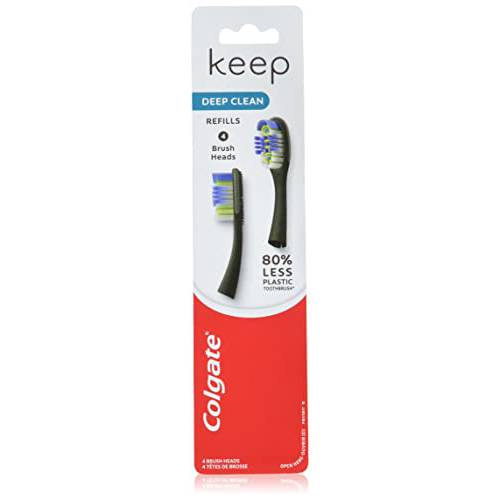 Colgate Keep Toothbrush Refill Heads, Deep Clean, 4 Pack