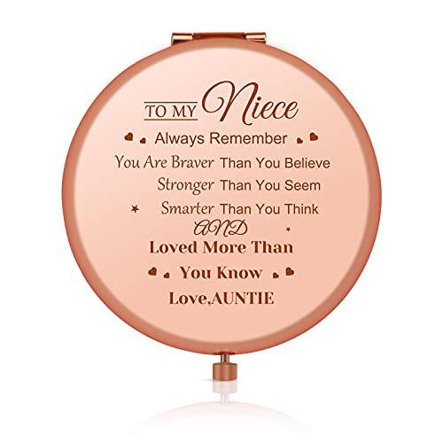 Jielahua Sweet 16 Gifts for Girls 16th Birthday Gifts for Daughter Granddaughter Niece Rose Gold Compact Mirror Inspirational Gifts 16 Year Old Gifts for Best Friends Sister Sixteen Gift for Her