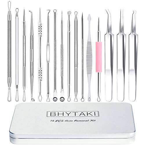 Blackhead Remover Tools, 2022 Latest 16 PCS Pimple Popper Tool Kit, Acne Blackhead Tools for Blemish, 410 Premium Professional Stainless Acne Pimple Extractor Tool with Metal Box