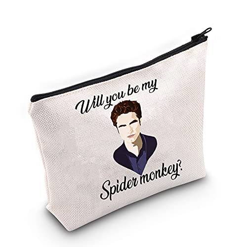 LEVLO Edward Quote Cosmetic Make Up Bag Movie Fans Gift Will You Be My Spider Monkey Edward Makeup Zipper Pouch Bag For Women Girls(My Spider Monkey)