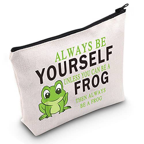 TSOTMO Frog survival kit Makeup Bag Gift Frog Lover Gifts Always Be Yourself Unless You Can Be A Frog Then Always Be A Frog Cosmetic Bag Motivational Gift (Be Frog)