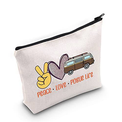 TSOTMO Pogue Makeup Bag TV Show Gift Peace Love Pogue Cosmetic Bag Hippie Gift For Pogue Fans TV Show Lovers Gift (Peace Pogue)