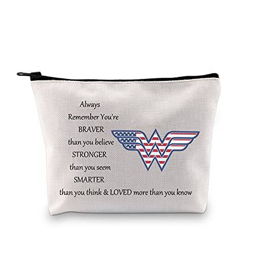 LEVLO Heroine Cosmetic Make up Bag Movie Fans Inspired Gift You Are Braver Stronger Smarter Than You Think Makeup Zipper Pouch Bag For Women Girls(Heroine Bag)