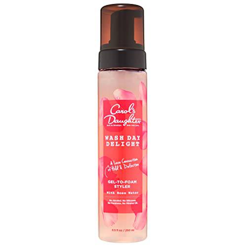 Carol’s Daughter Wash Day Delight Hair Gel to Foam Mousse Styler and Hair Detangler for Curly Hair with Rose Water, Natural-looking Hold, 8.5 fl oz