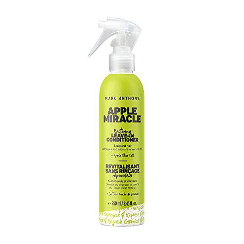 Marc Anthony Restoring Apple Miracle Leave In Deep Conditioner For Hair Growth & Breakage – Apple Extract, Keratin, & Grapeseed Oil Heat Protector Spray - Sulfate Free Leave In For Dry Damaged Hair