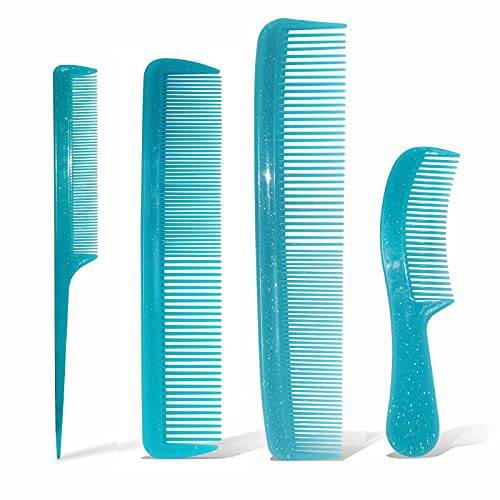 NuAngela Styling Comb Set, Cutting Combs Clipper Rat Tail Hair Beard Comb, Wide and Fine Tooth Hair Dressing Comb For Women Men Parting Teasing, Professional Barber Comb