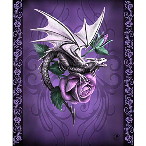Dragon Beauty Silk Touch Dragon Throw with Sherpa Lining, Measures 50 inches+