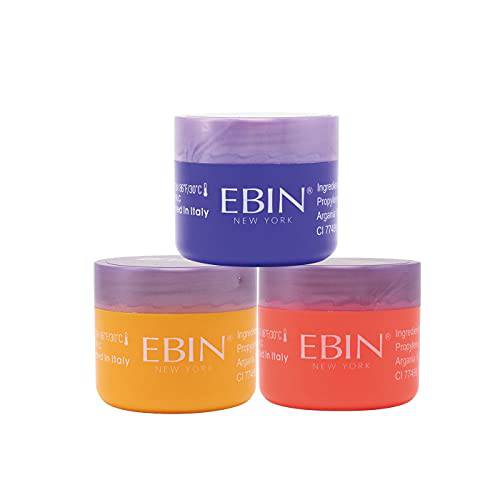 EBIN NEW YORK 24 Hour Edge Tamer Refresh 3pack – Extreme Firm Hold, 0.5 Oz, No Flaking, No Residue, Sweet & Pleasant Scent, Argan Oil & Castor Oil | Golden Citrus, Acai Berry, Wild Berry
