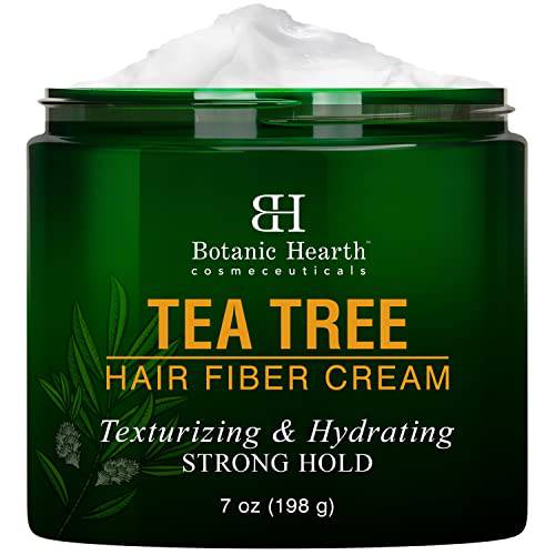 Botanic Hearth Tea Tree Hair Cream - Hair Fibers for Thinning, Styling, Texturizing & Hydrating Hair - Strong Hold & Sulfate Free - Hair Cream for Men and Women - All Hair Types - Made in USA - 7 oz