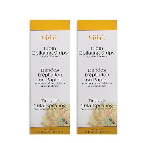GiGi Cloth Epilating Strips 100 count, Large 3 x 9 (Pack of 2)