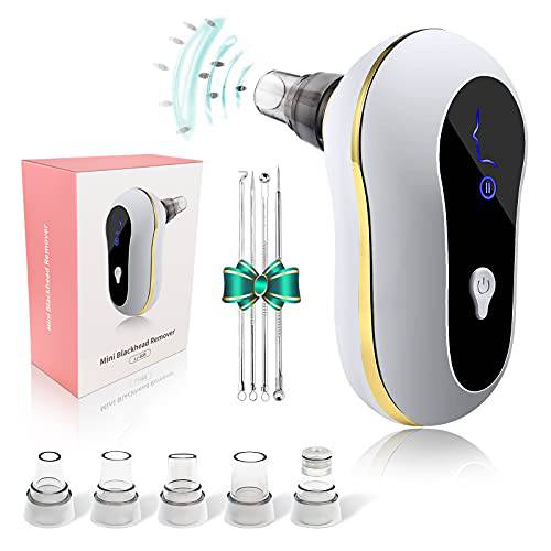 Blackhead Remover Pore Vacuum Cleaner - Vbeautibeat Mini-Pecker Facial Cleaner, USB Rechargeable Acne Comedone Whitehead Extractor-3 Suction Powder, 5 Probes and Blackhead Remover Kit for Women & Men