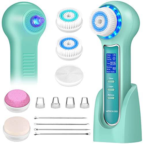 UMICKOO Blackhead Remover Vacuum,Rechargeable Facial Cleansing Brush with LCD Screen,IPX7 Waterproof 3 in 1 Facial Cleaner for Exfoliating, Massaging and Deep Pore Cleansing