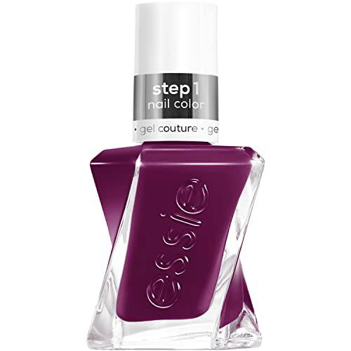 Essie gel couture long-lasting nail polish, pattern play collection, an intense purple longwear nail polish with vibrant blue undertones, paisley the way, 0.46 fl oz