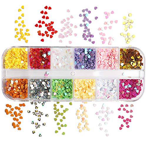 Butterfly Nail Art 24 Colors 3D Butterfly Decals Stickers Sequins for Nails, Holographic Nail Sparkle Glitter for Nail Art Decoration (2 Boxes)
