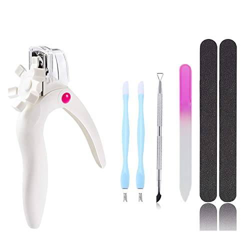 6Pcs Adjustable Acrylic Nail Clipper Tools, Stainless Steel Nail Trimmer, Nail Tip Cutter for False Nail Art Manicure with Nail File, Cuticle Pusher, Dead Skin Pusher Nail Art Tool