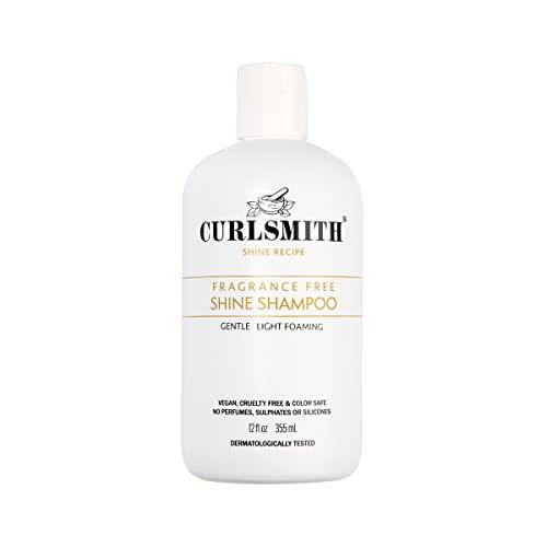 CURLSMITH - Shine Shampoo, Gentle, Sensitive, Fragrance Free Cleanser for All Curl and Hair Types, Vegan (12 fl oz)