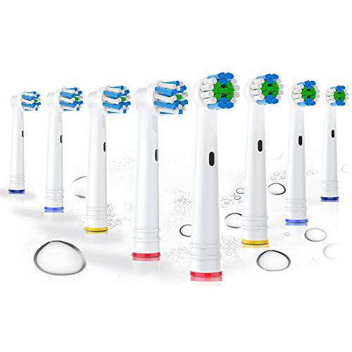 Toothbrush Replacement Heads Fit for Braun Oral-B Electric Toothbrushes, 8pcs, Including 4 Heads for Cross Action, 4 Heads for Precision Clean, Accessory for Pro Vitality Trinmph Smart Genius Series.