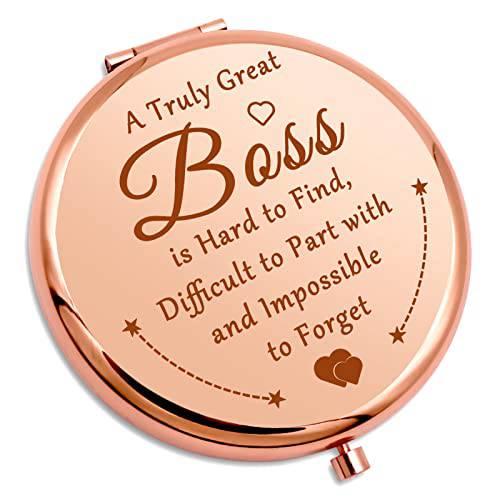 Boss Gifts for Women Office Manager Personal Mirror Appreciation Gifts Retirement Gifts for Boss Lady Supervisor Going Away Gifts for Her Boss Coworker Birthday Gift Travel Makeup Mirror Goodbye Gift