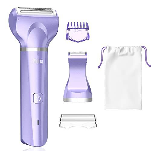 Electric Shaver for Women, 2-in-1 Womens Electric Razor & Bikini Trimmer for Legs, Underarm, Pubic Hairs, Wet Dry Use, IPX7 Waterproof