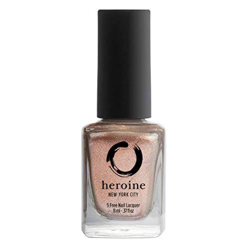 heroine.nyc rose gold metallic nail polish - Cruelty-Free, Vegan and Non-Toxic (9-free) Formula - .37 fl. oz. (11 ml) - rose gold, 1 bottle - ROSE ALL DAY