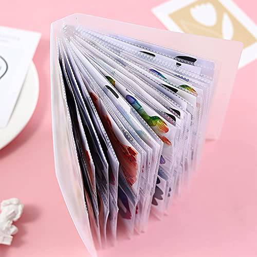CHENYX 80 Slots Nail Sticker Storage Book Nail Art Sticker Collecting Book Empty Display Nail Stickers Holder Nail Sticker Organizer Book Nail Collection Album for Women Girls