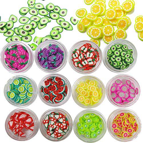 12 Boxes Fruit Nail Art Stickers Adhesive Flower Nail Decals Manicure Decorations for Women Teen Girls