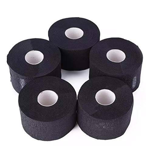 Barber Neck Strips - 5 Rolls 500 Strips Black, Disposable & Flexible Paper Neck Strips Barber Supplies for Salon Hair Cutting & Stylist, Water Resistant and Self-Adheres to Neck