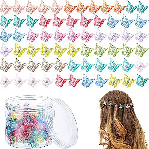 100 Pieces Butterfly Hair Clips Butterfly Clips for Hair 90s Girls Butterfly Clips Mini Hair Clips Butterfly with Box Mini Butterfly Clips Cute Clips Hair Accessories for Women（Clear Color）