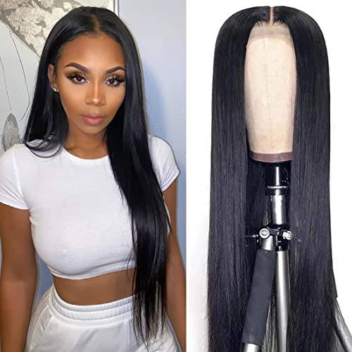 Teotuli Lace Frontal Wigs Human Hair Pre Plucked Hd Straight Lace Front Wigs Human Hair 13x4x0.5 T Shape Middle Part Lace Front Wigs for Black Women (20 Inch, straight t part lace front wig)
