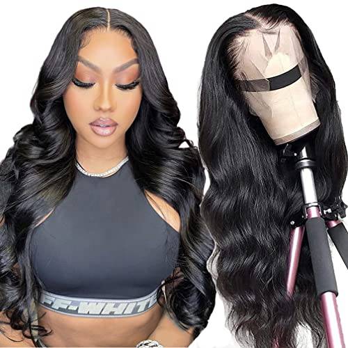 Holiden Lace Front Wigs Human Hair Body Wave 13x4 Human Hair Wigs for Black Women 180% Density Glueless Lace Frontal Wigs Brazilian Virgin Human Hair Pre Plucked Bleached Knots 24 Inch Body Wave Wigs