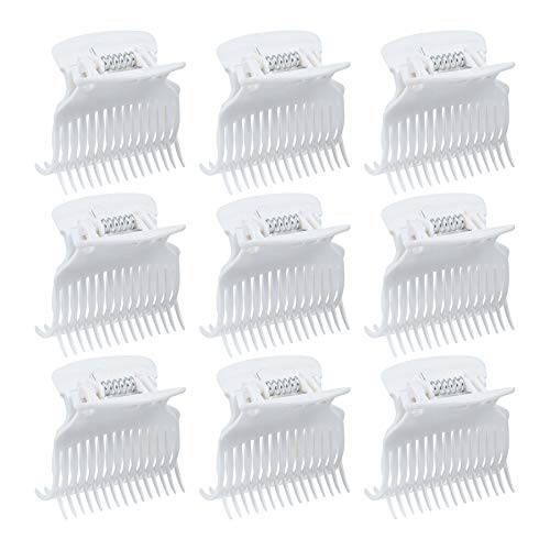 AUEAR, 12 Pack Hot Roller Clips Plastic Hair Curler Claw Clips Replacement Rollers Clips for Women Girls Hair Section Styling