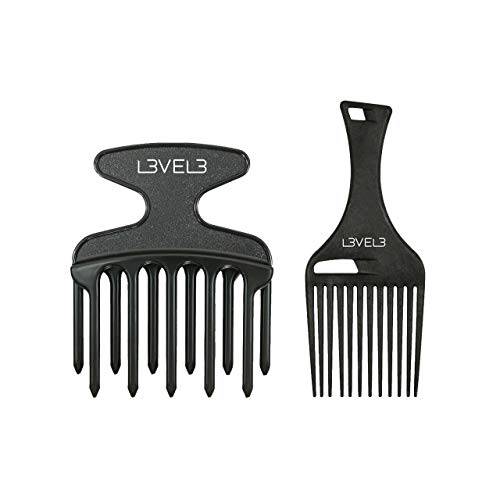 Level 3 Hair Pick Comb Set - Glides Through Hair Easily - Professional Salon Quality - Rounded Tips to Prevent Irritation - Level Three Hair Picks - 2pc