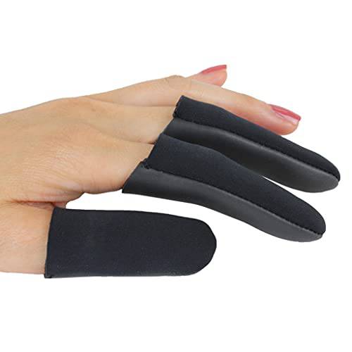 JATAI Heat Shield, Professional High Heat Resistant Finger Protection Guards for Curling & Flat Irons, Wands, Blow Dryers (M/L - Thumb Wider Than 3/4 (2cm), Black, 3 Count