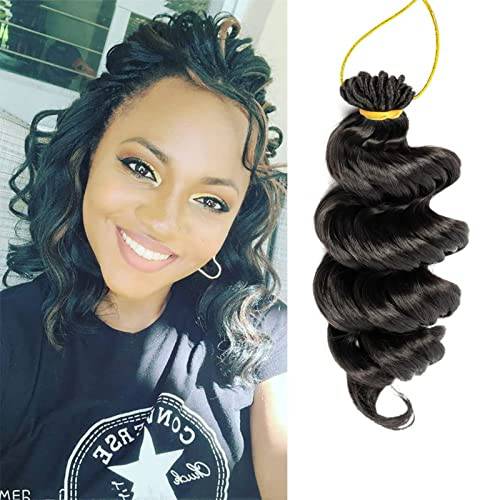 Ocean Wave Crochet Hair - 14 Inch 6 Packs Deep Wave Crochet Hair For Black Women Crochet Braids Synthetic Braiding Hair Extensions (14 inch, 1B)