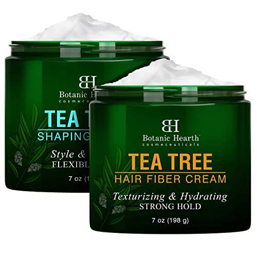 : Botanic Hearth Tea Tree Hair Shaping Cream (7 oz each) and Tea Tree Fiber Cream (7 oz) Bundle