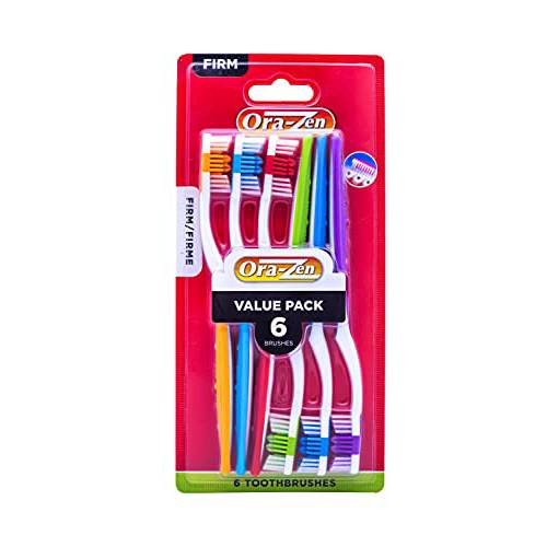 Ora-Zen 6pcs Each Firm Adult Toothbrush