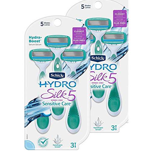 Schick Hydro Silk Disposable Razors for Women, 3 Count (Pack of 2)
