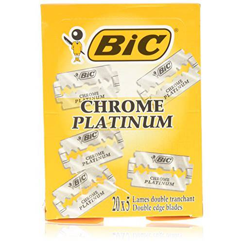 BIC Chrome Platinum Double Edge (DE) Razorblade - 100 Blades